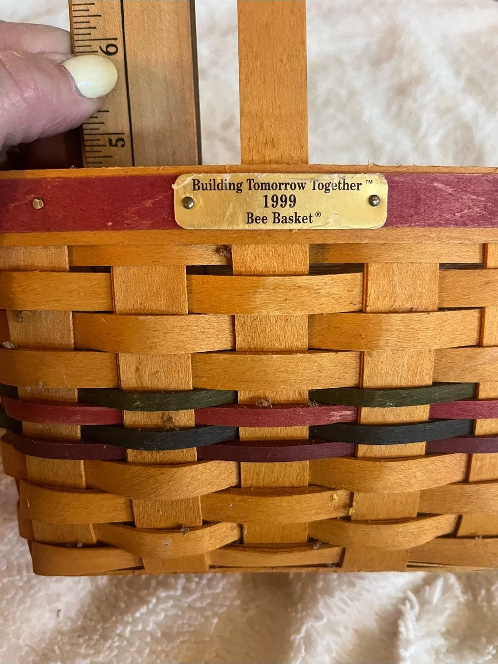 Longaberger Handwoven Two-Piece Basket Set in Natural Wood